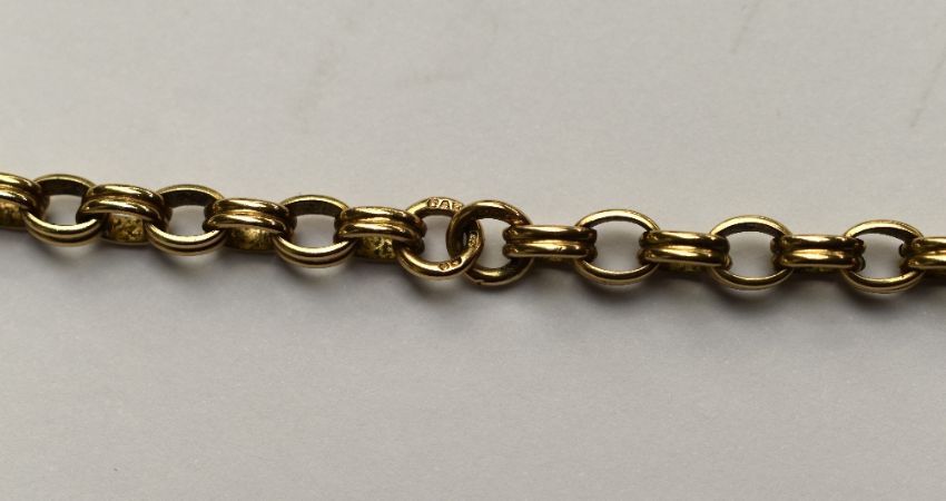 A 9ct gold belcher link chain sold by 1818 Auctioneers in their online jewellery auction