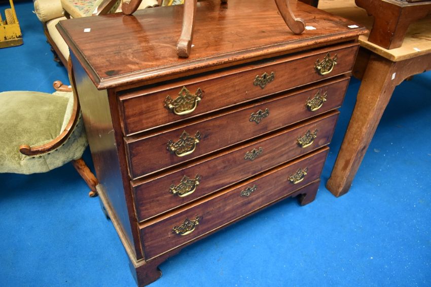 A 19th Century mahogany chest of four long drawers sold by 1818 Auctioneers in their online furniture and furnishings auction