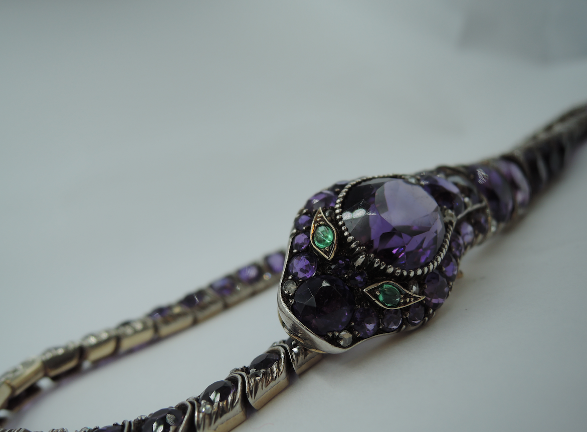 Early 20th-century serpent collarette necklace at auction