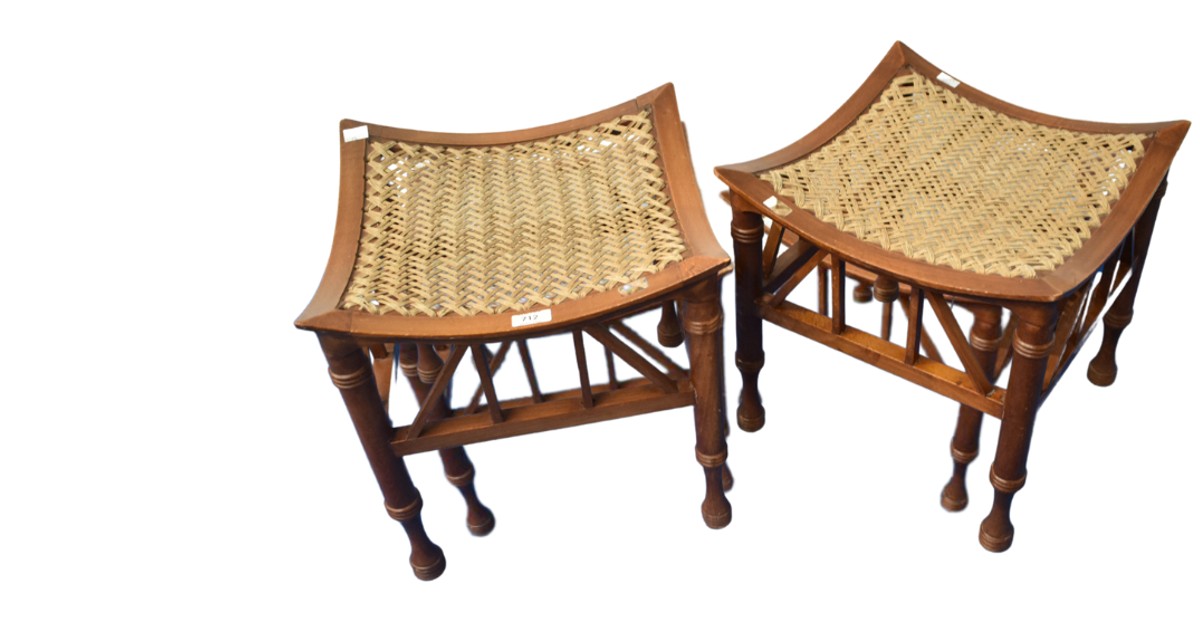Thebes Stools Pair sold at 1818 Auctioneers